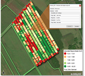 Mapa temático de la pulverizadora Case IH Patriot 250
