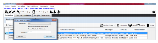 Main interface of the server application.
