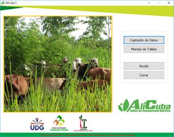 Pantalla de presentación del programa computacional.
