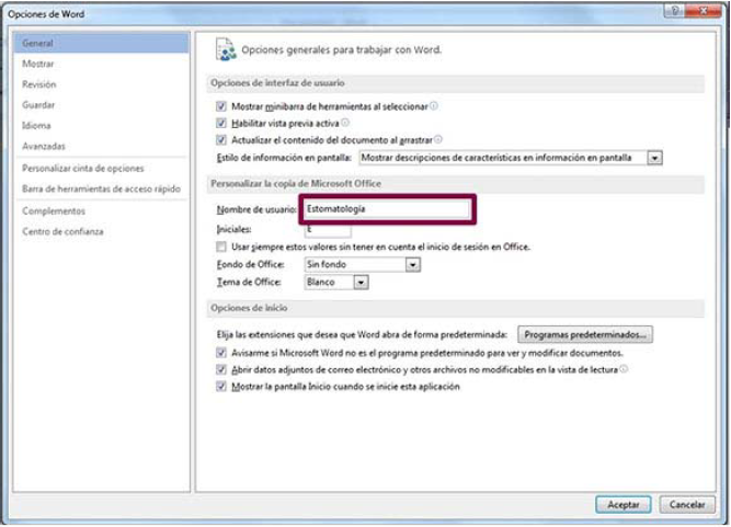 Cambiar la información de usuario para que no salga en los comentarios de Word.
