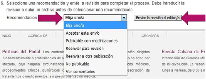 Último paso del proceso de revisión: la recomendación