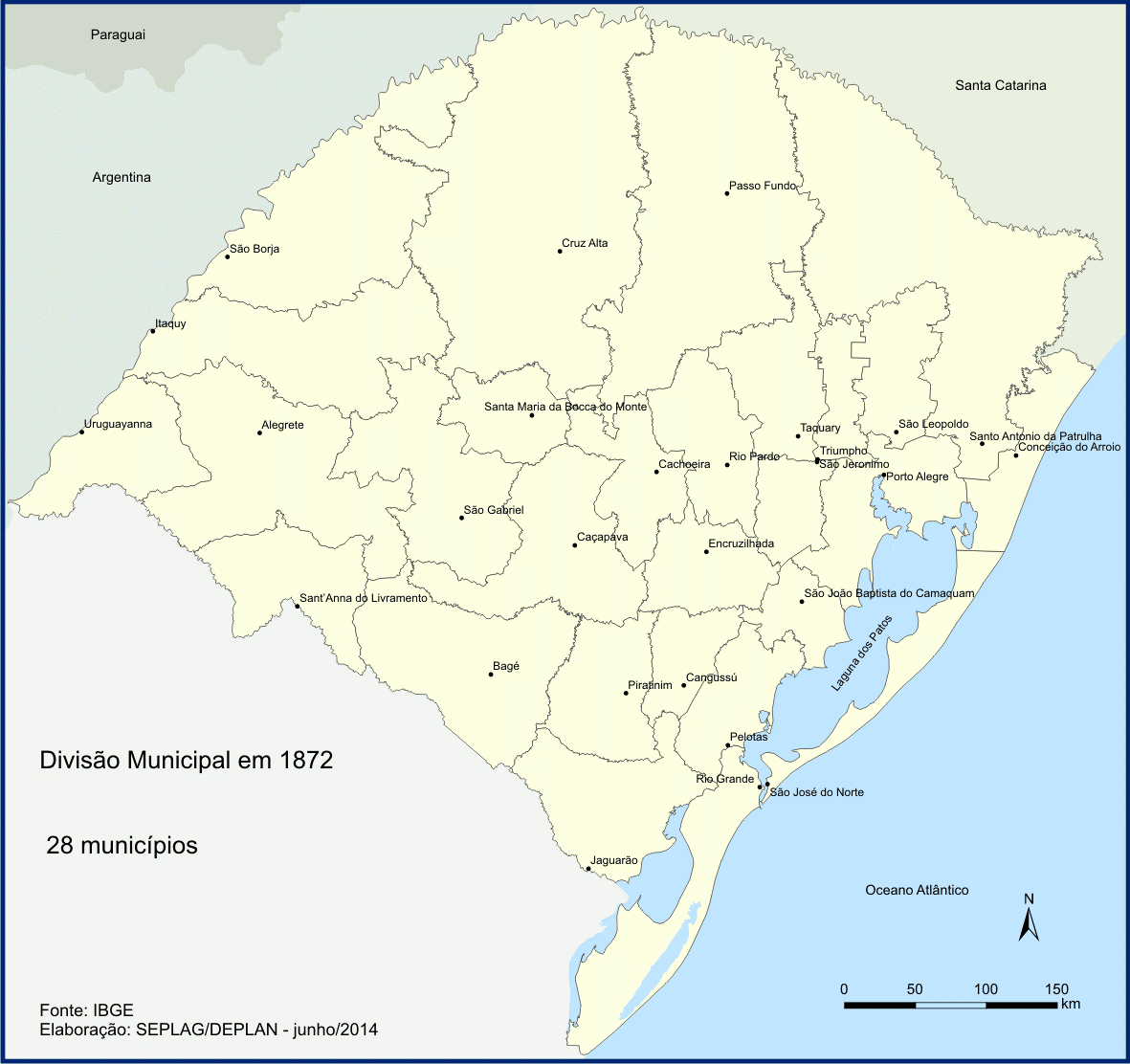 Rio
Grande do Sul, divisi&oacute;n municipal en 1872