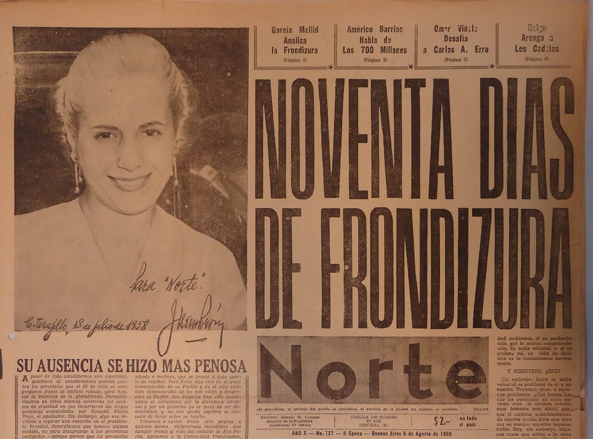 La a�oranza de &ldquo;Evita&rdquo; y la infamia de la profanaci�n de su cad�ver
