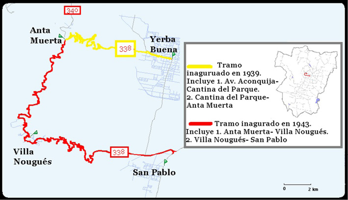 Imagen N� 1. Mapa de la carretera de las sierras de San Javier