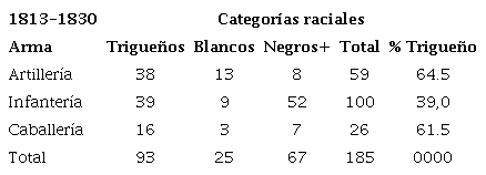 Categorías raciales y organización militar
