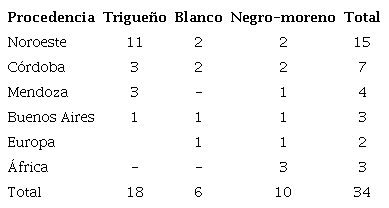 Regimiento N° 2 de Cazadores. Categorías raciales y procedencia