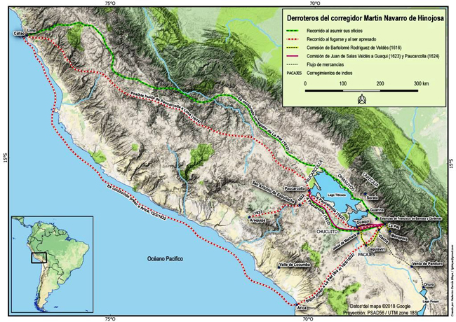 Derroteros del corregidor Mart&iacute;n Navarro de Hinojosa