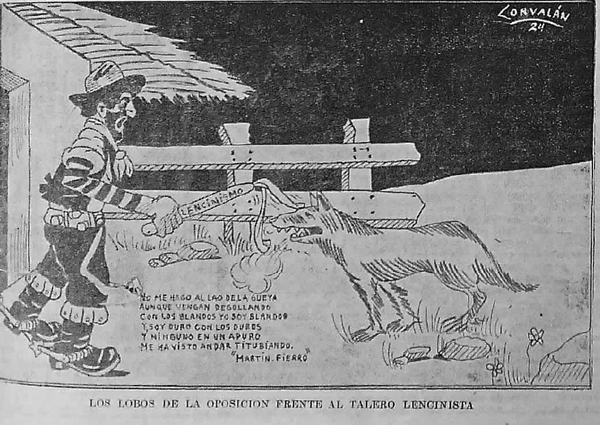 Caricatura de la prensa lencinista