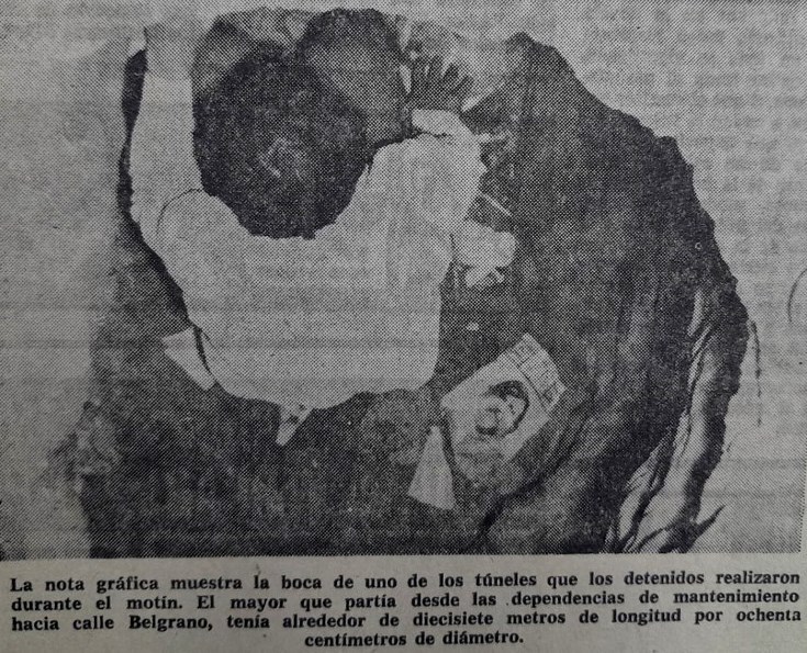 El túnel realizado para intentar fugarse