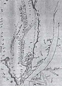 Mapa elaborado por Amelia Largu&iacute;a con la ubicaci&oacute;n de sitios arqueol&oacute;gicos