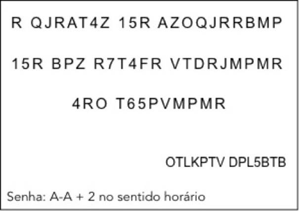 Mensagem para ser descriptografada