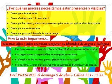 Folleto convocando a segundo encuentro el 9 de abril de 2017, entregado en reuni&oacute;n fundacional de agrupaci&oacute;n Madres en B&uacute;squeda el 5 de marzo de 2017. Ciudad de Buenos Aires