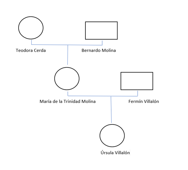 &Aacute;rbol geneal&oacute;gico familia de &Uacute;rsula Villal&oacute;n