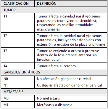 Clasificación basada en el sistema TNM de Dulguerov y Calcaterra