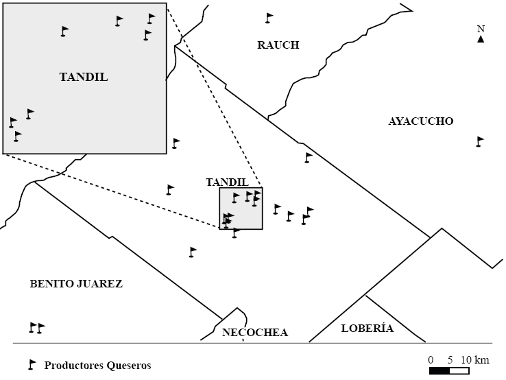 Localizaci&oacute;n de productores del CQT