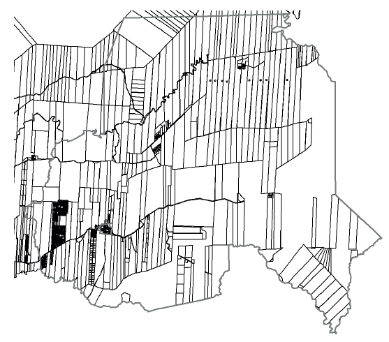 Mosaico de delimitaci&oacute;n de fincas agropecuarias.