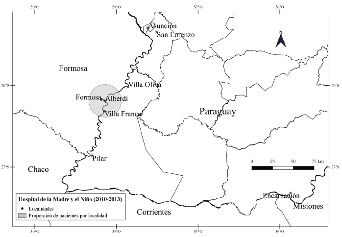Admisiones de paraguayos en el Hospital de la Madre y el Ni&ntilde;o (2010-2013)