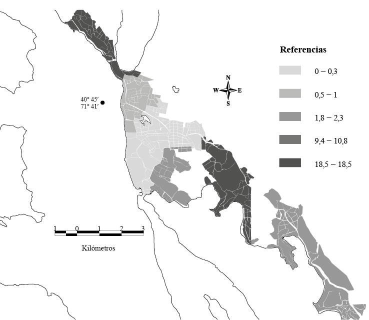  Hogares con agua por perforaci&oacute;n manual y mec&aacute;nica (en porcentaje). Villa La Angostura, Neuqu&eacute;n. 2010. 