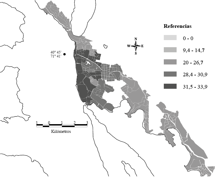 Hogares con jefe de hogar femenino (en porcentaje). Villa La Angostura, Neuqu&eacute;n. 2010