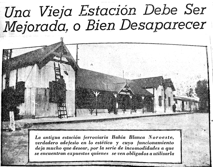  Artículo de La Nueva Provincia sobre el edificio de viajeros de la estación del FCBBNO. 