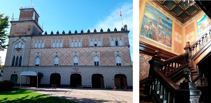 Galp�n Veneciano del Club Canottieri y pinturas murales internas