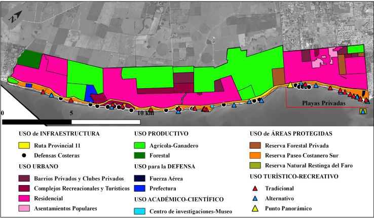 Mapa de usos del suelo para el rea de estudio.