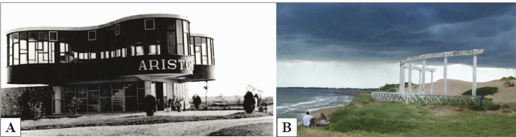 . Playa Serena. A) Parador Aristn. B) Partenn de la Serena.