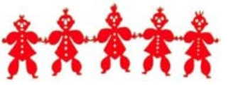 Gods of Five Orientations manifested in &ldquo;Dolls Holding Hands&rdquo; in the folk paper cutting