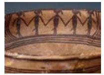 Majiayao-type painted pottery basin with dancing figures