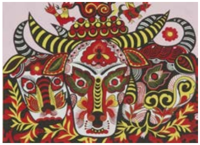 The concentrated embodiment of colors in the concept of Yin-Yang and Five Elements in &ldquo;Cattle Head&rdquo; by Xue Yuqin