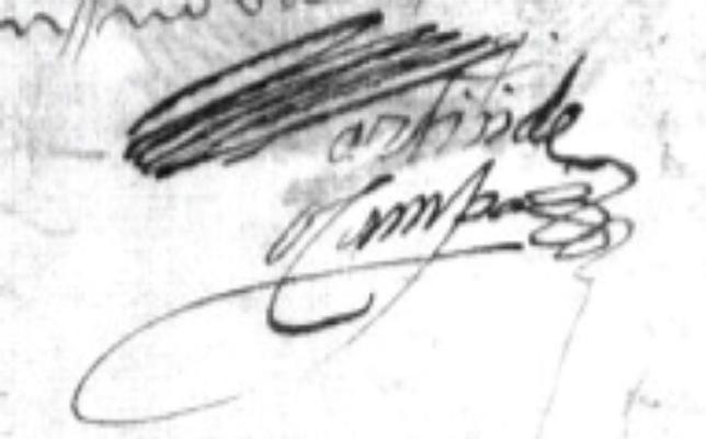 Firma autógrafa de Martín de Ocampo