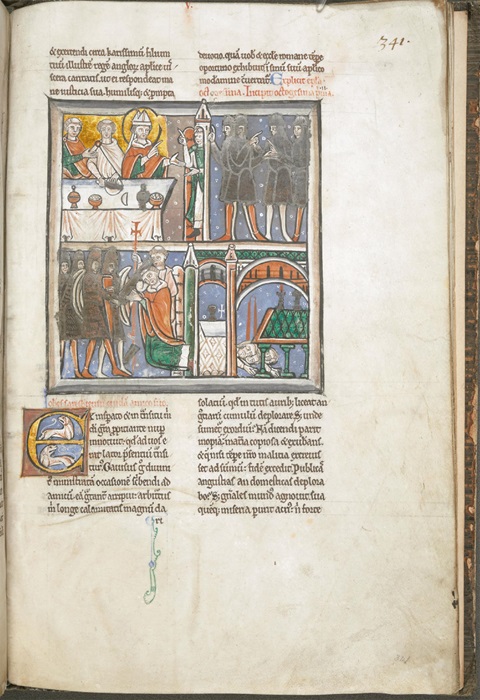 : Alan de Tewkesbury. Collection of St Thomas Becket&rsquo;s Letters, ca. 1180. Manuscrito. The British Library Cotton MS Claudius BII, f. 341r).