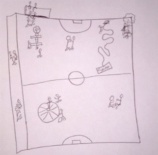 Representacin del patio escolar