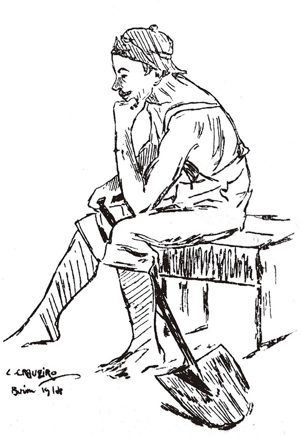: Caricatura de Craveiro, por Cândido Craveiro (Fonte: Craveiro, 1915a, p.150)