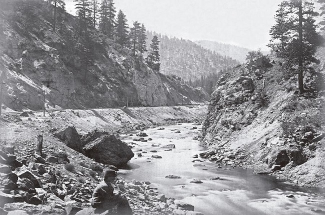 : Charles R. Savage, Scene in Truckee Canon (1871-1873); papel albuminado, p&b (Coleção Thereza Christina Maria, Biblioteca Nacional)