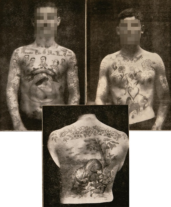 : Tatuajes de &ldquo;apaches&rdquo; fotografiados por Osuna (1929, p.298-301)