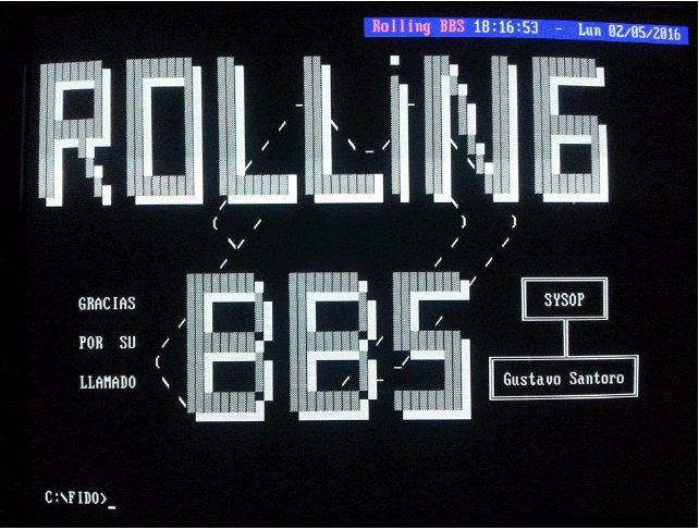 Figura 1. Pantalla de bienvenida original de
Rolling BBS