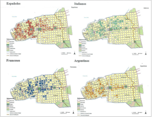 Georreferenciación de ocupaciones. Ciudad de Montevideo, 1843