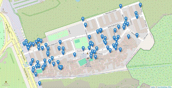 Plano de locales comerciales del barrio Rodrigo Bueno