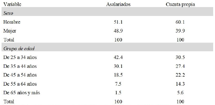 Caracter&iacute;sticas sociodemogr&aacute;ficas de los profesionistas por posici&oacute;n en la ocupaci&oacute;n en M&eacute;xico, 2019.