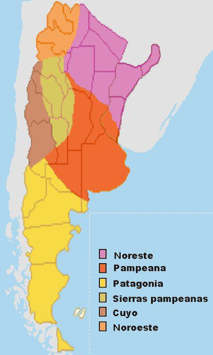 INDEC. Regiones geogr&aacute;ficas.