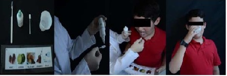  Material utilizado e procedimento realizado para avaliação do paladar 