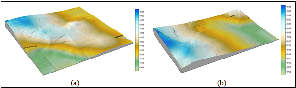 MDT Inicial da (a) Área 1 e (b) Área 2