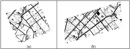 Imagem de intensidade limiarizada a) Área 1 e b) Área 2
