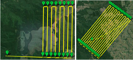 Arrangement of flight strips for years 2014 (left) and 2015 (right).