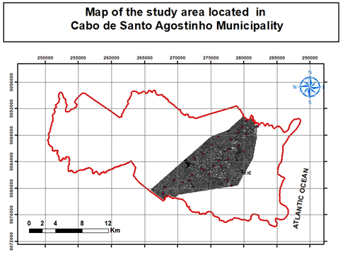 The study area within the municipality of Cabo de Santo Agostinho.