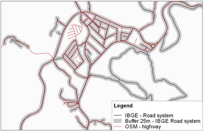 Correlations and differences between the authoritative map and OpenStreetMap.
