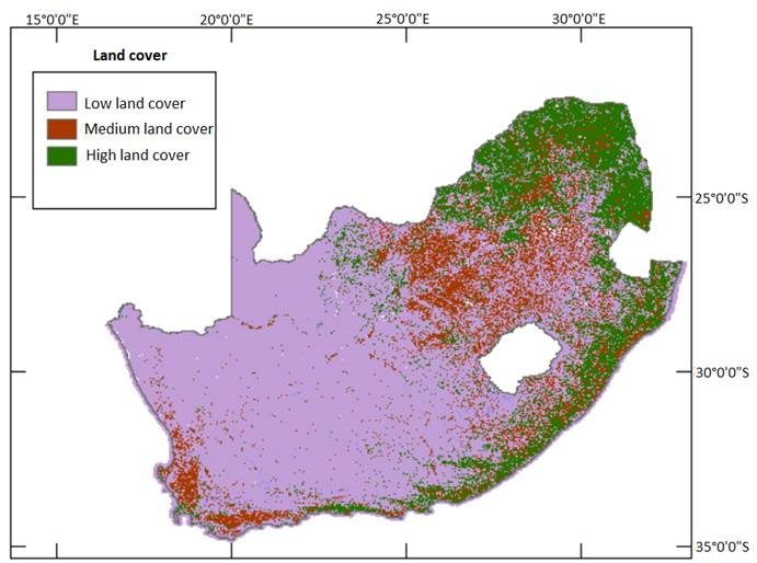 Categorised land use/cover over South African.