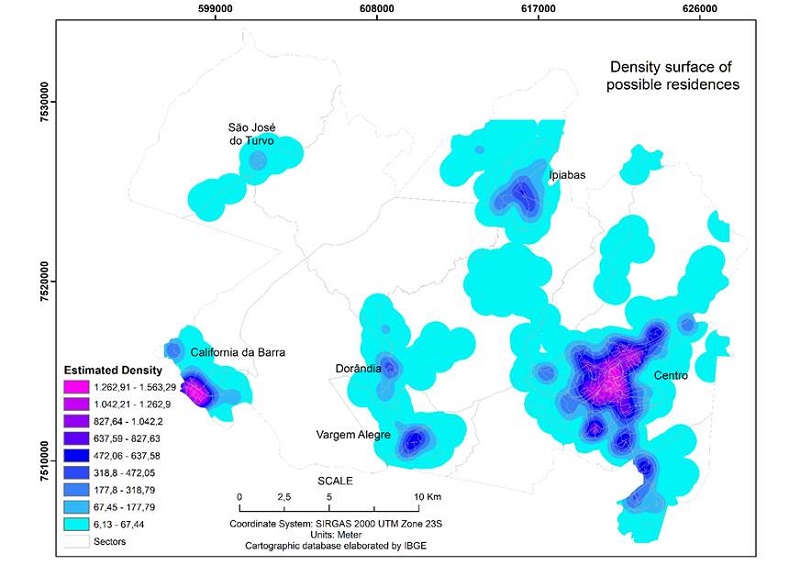 Population Density of the municipality of Barra do Piraí.