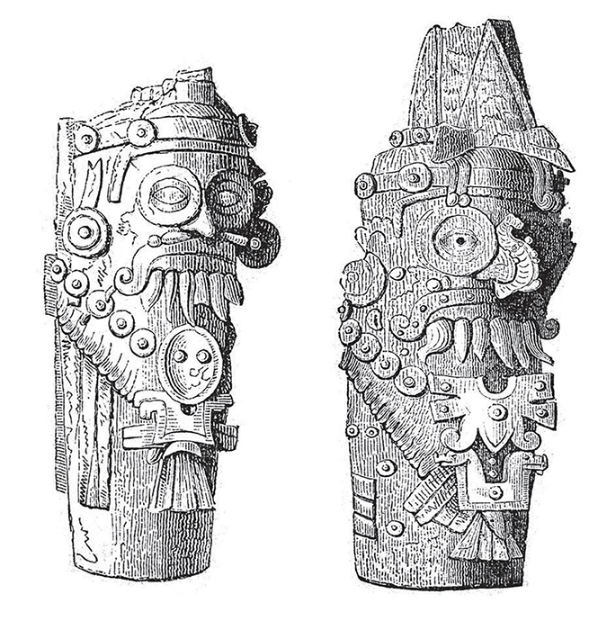Ceramic effigies from Manopostiac published in “El MuseoMexicano”. 